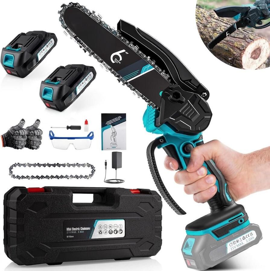 Equivera Mini Kettingzaag Elektrisch Mini Kettingzaag Met Accu Elektrische Snoeischaar Accu Snoeischaar Kettingzaag Accu
