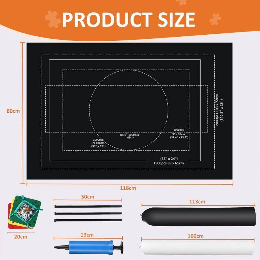 Equivera Puzzelmat Puzzelkoffer Puzzelbord Puzzelrol Puzzelmat voor Legpuzzel Premium