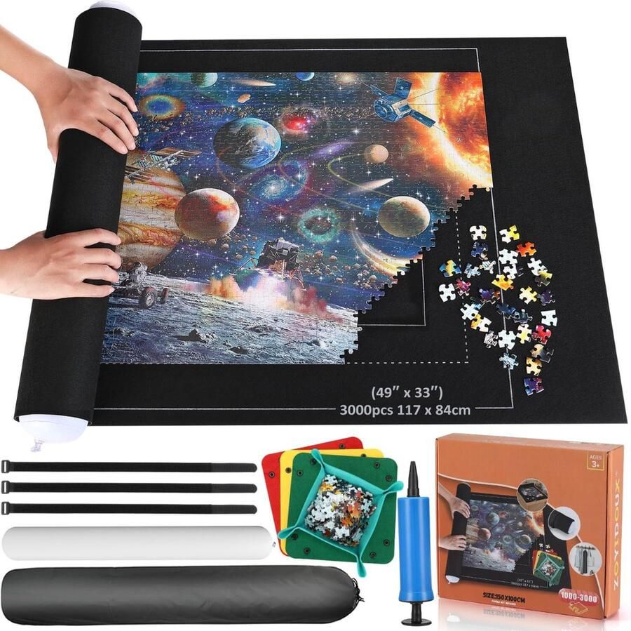 Equivera Puzzelmat Puzzelkoffer Puzzelbord Puzzelrol Puzzelmat voor Legpuzzel Premium