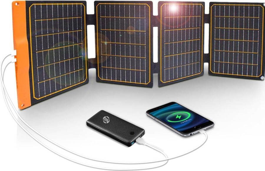 Equivera Solar Powerbank Snel Opladen Solar Charger Meerdere Apparaten