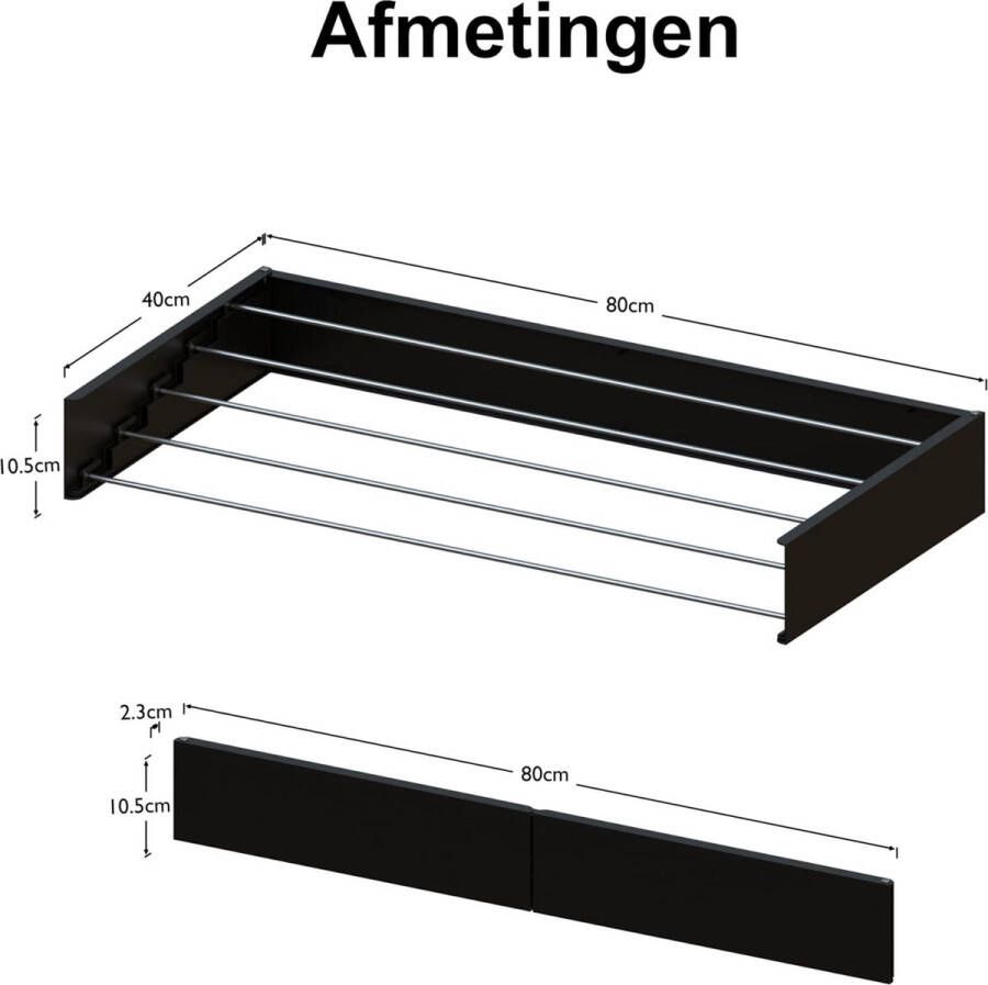 Equivera Wanddroogrek Inklapbaar Droogrek Wand Droogrek Wasrek Hangend Schuifbaar