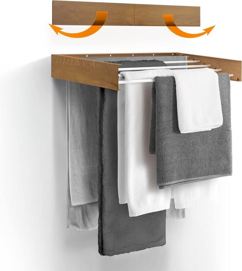 Equivera Wanddroogrek Inklapbaar Droogrek Wand Droogrek Wasrek Hangend Schuifbaar