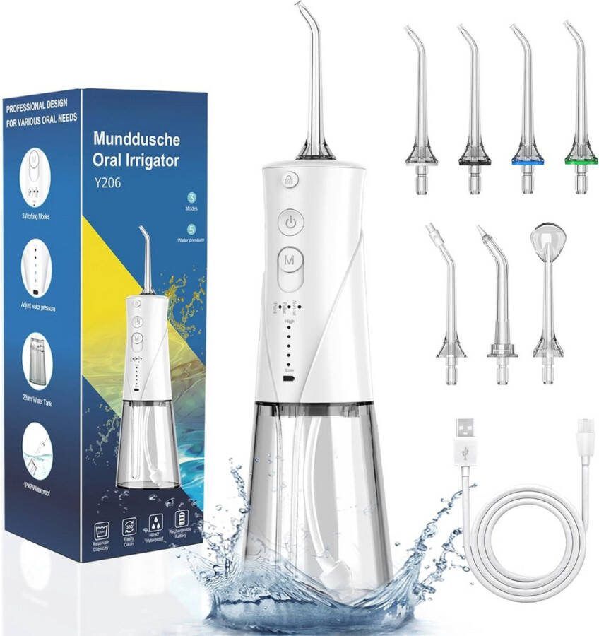 Equivera Waterflosser Waterpik Monddouche Draadloos Mondverzorging