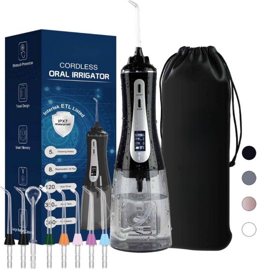 Equivera Waterflosser Waterpik Monddouche Draadloos Mondverzorging