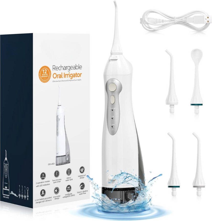 Equivera Waterflosser Waterpik Monddouche Draadloos Mondverzorging