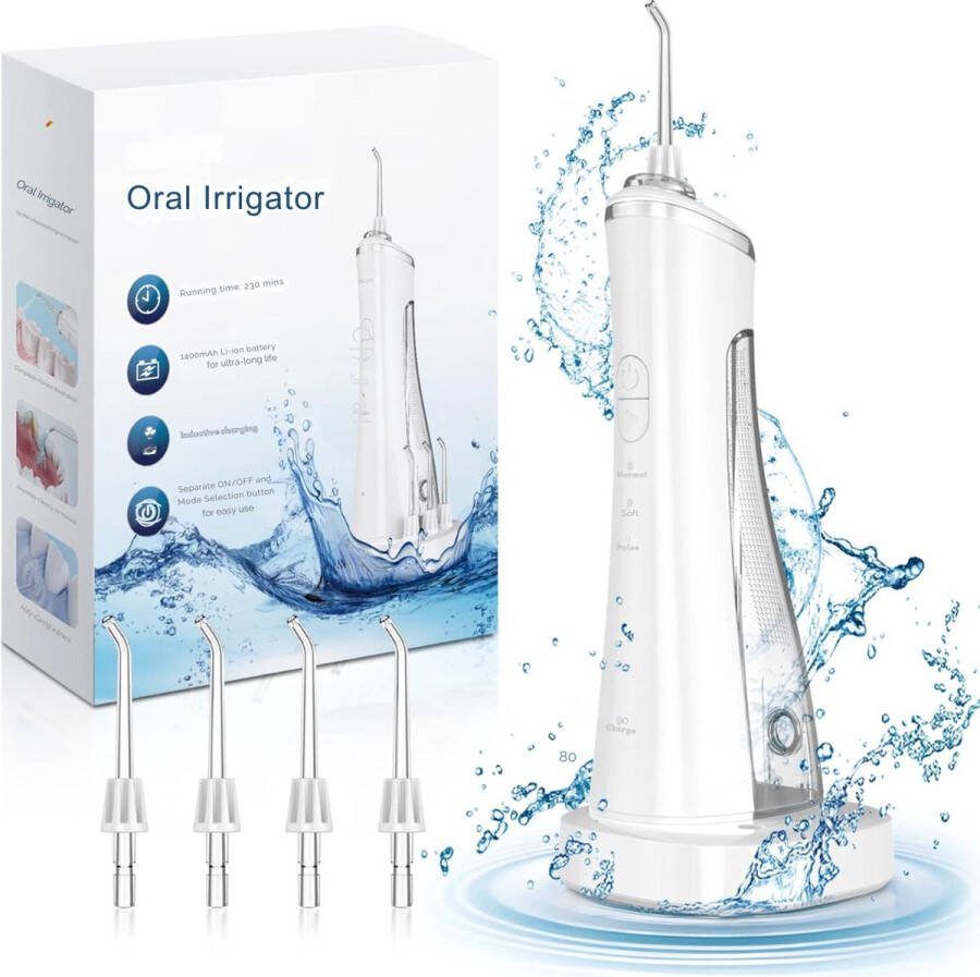 Equivera Waterflosser Waterpik Monddouche Draadloos Mondverzorging