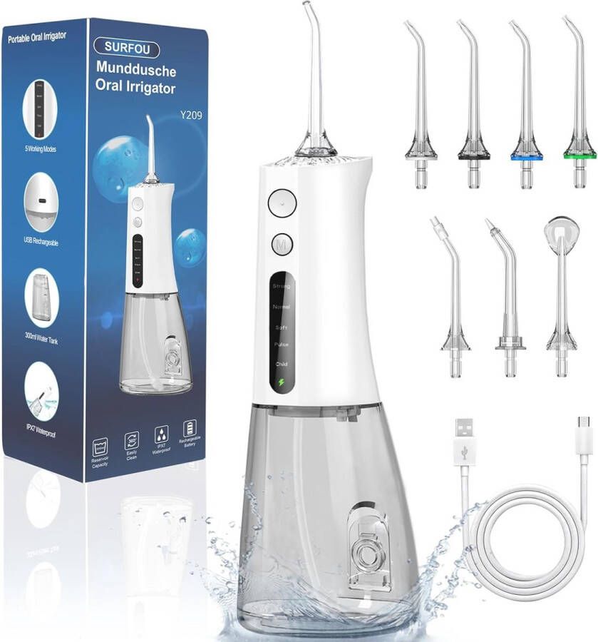 Equivera Waterflosser Waterpik Monddouche Draadloos Mondverzorging