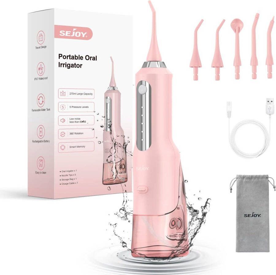 Equivera Waterflosser Waterpik Monddouche Draadloos Mondverzorging