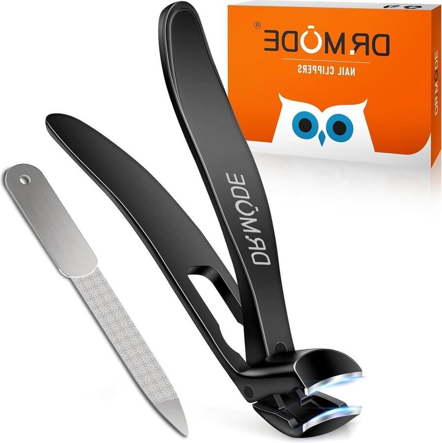 Ergonomische nagelknipper voor dikke nagels senioren schuin hoofd brede opening precisie grote vingernagelknipper met vanger zware nagelknipper mannen verzorging