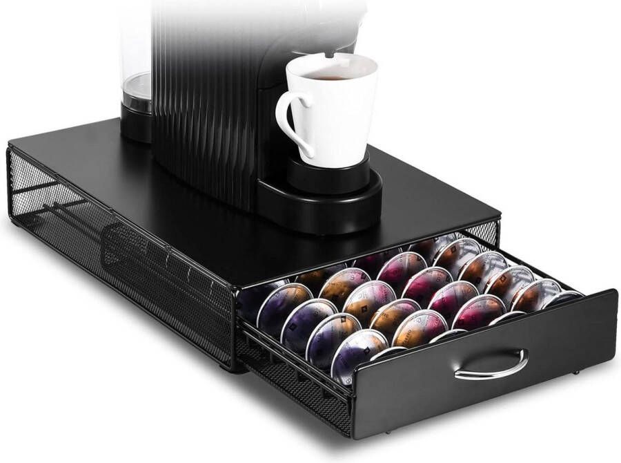 Espresso capsulehouder met lades en opbergbox voor Nespresso Vertuo cups 40 koffiecups Zwart capsulehouder nespresso