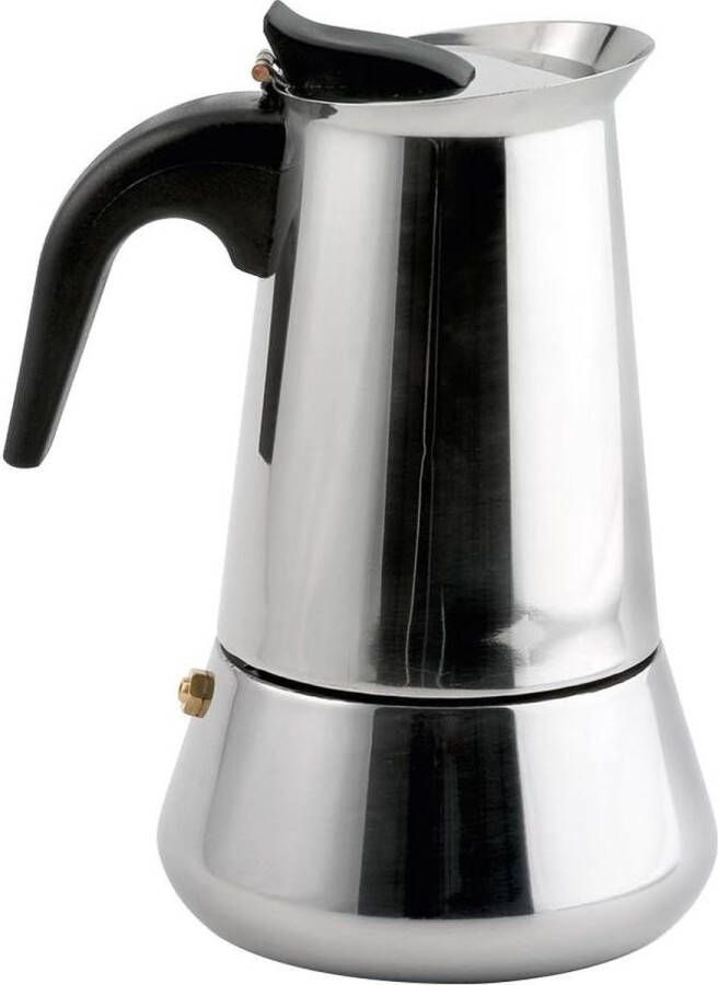 Espresso Percolator 4 kopjes roestvrij staal zilver 10 x 10 x 17 cm