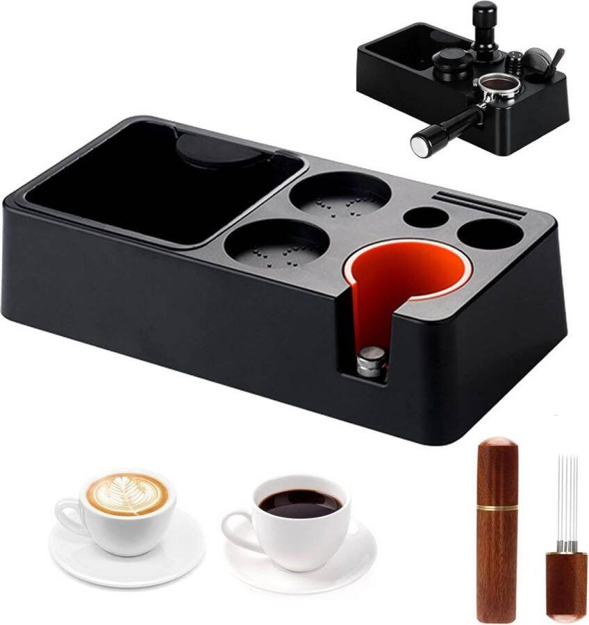 Espresso tampingstation 8-in-1 met Knock Box Barista accessoire voor 51-58 mm tamper Koffiemolen basis