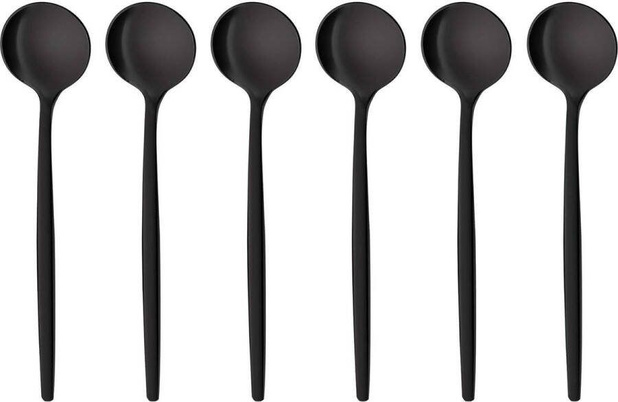Espressollepel Provence zwart 6 stuks espressolepels van roestvrij staal vaatwasmachinebestendig kleine lepel