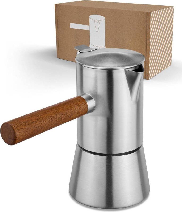 Espressomaker geschikt voor inductie 200 ml roestvrij staal outdoor koffiezetapparaat