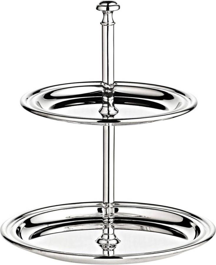Etagere Faden 2 etages verzilverd aanslagbestendig 16 cm hoog