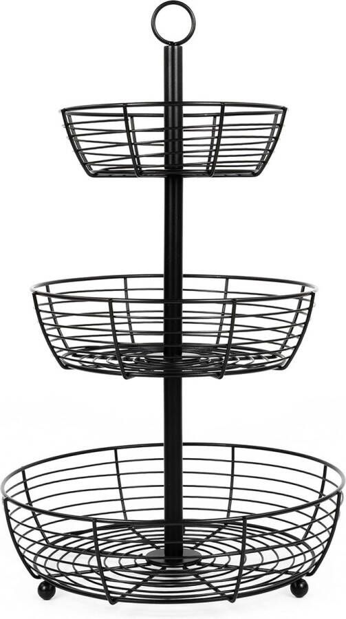 Etagère Infinite 3 etages grote ronde fruitborden voor presentatie stijlvolle fruitmand 3 verdiepingen fruitschaal