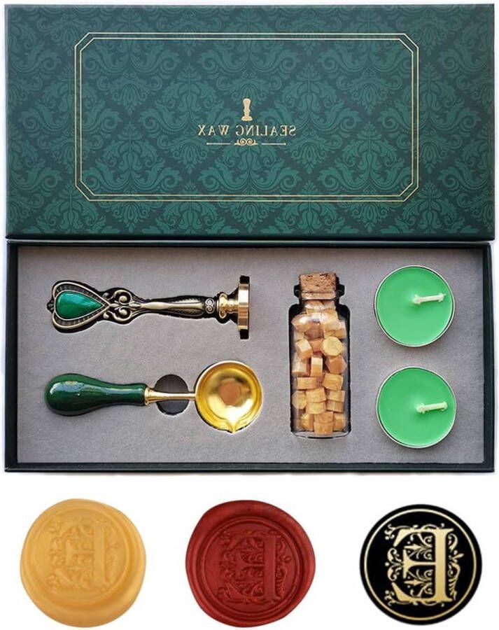 Europese stijl Wax Seal Stempel Set Vintage gepersonaliseerde Wax Seal Kit Letter Kaarten Uitnodigingen E