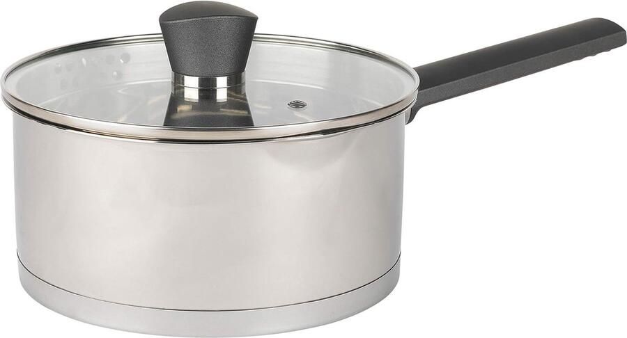 Excellence 20cm steelpan 2 5 l steelpan met glazen deksel hoogglans gepolijste kookpan steelpan inductiepan vaatwasmachinebestendig steelpan