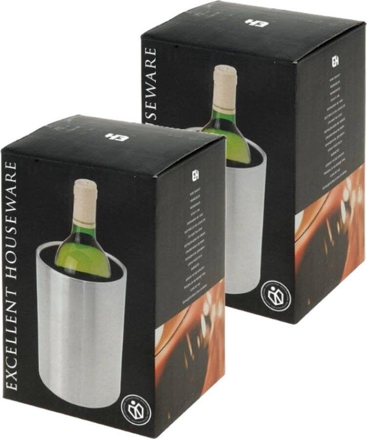 Excellent Houseware Wijnkoeler -2 stuks- RVS