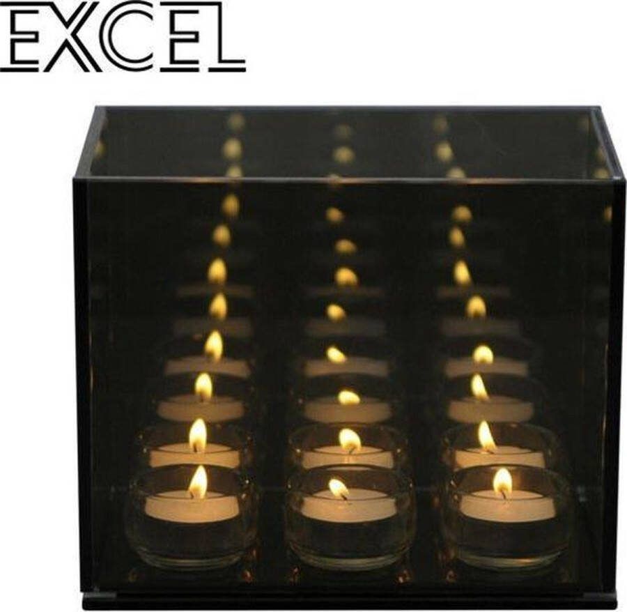Exclusief model Infinity candle Mirror candle Kaarshouder Voor 3 waxinelichtjes Volledig van glas
