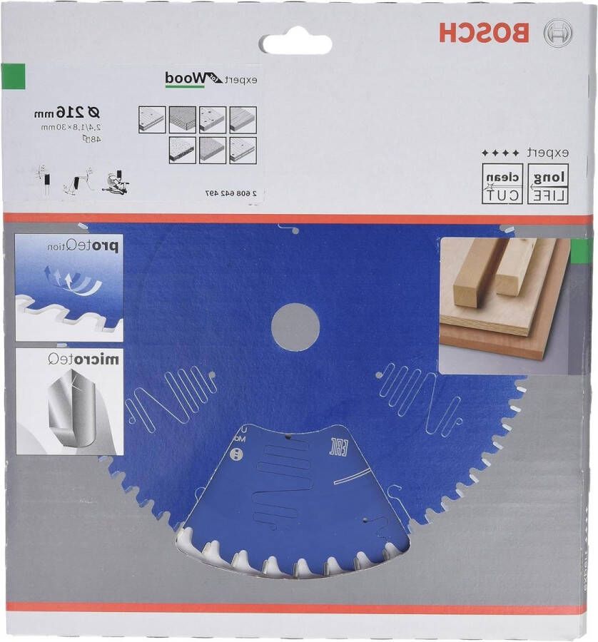 Expert for Wood cirkelzaagblad Ø 216 x 30 x 24 mm 48 tanden accessoire cirkelzaag