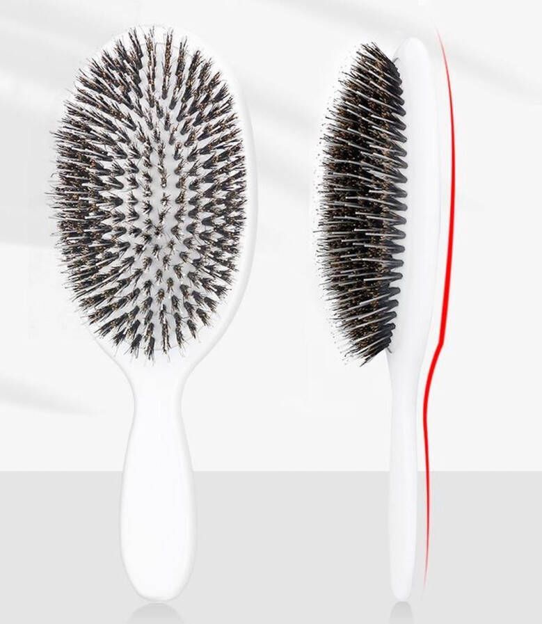 Extensions Borstel Wit Haarborstel Zwijnenhaar Varkenshaar Hair Brush |Tangle Haarborstels antiklit