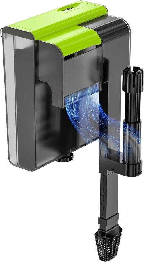 Extern Filter met UVC 4-in-1 Regelbaar debiet Hang op Filter 450L h Watervalfilter voor 10-100L Aquariums vijverfilter met uvc lamp