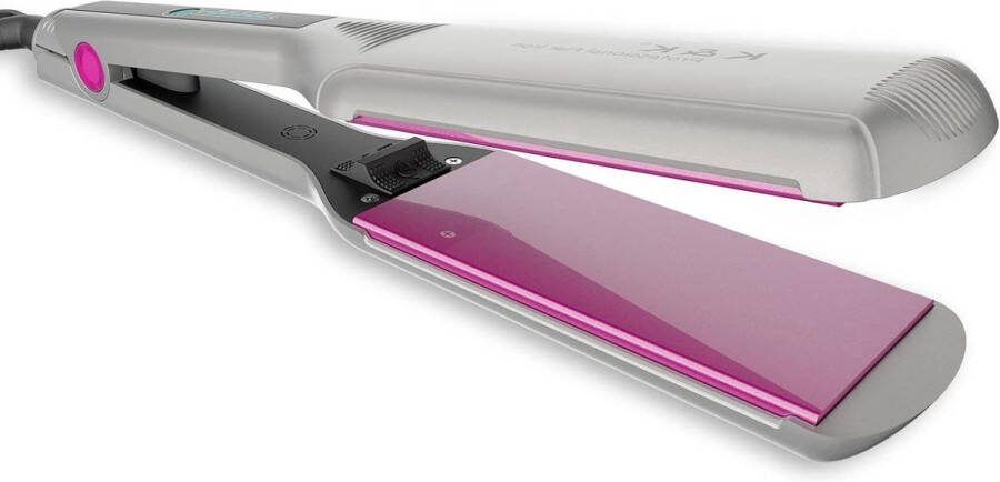 Extra brede stijltang ideaal voor lang en dicht haar keramische coating snelle opwarming 120-232 °C