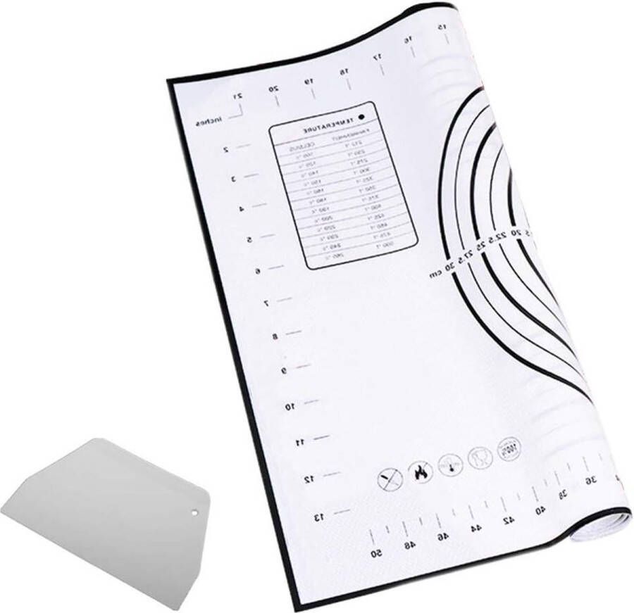 Extra Dikke Zwart Siliconen Bakmat Deeg Rolling Mat Meting Niet Stick Bakmat (26 * 29Cm)