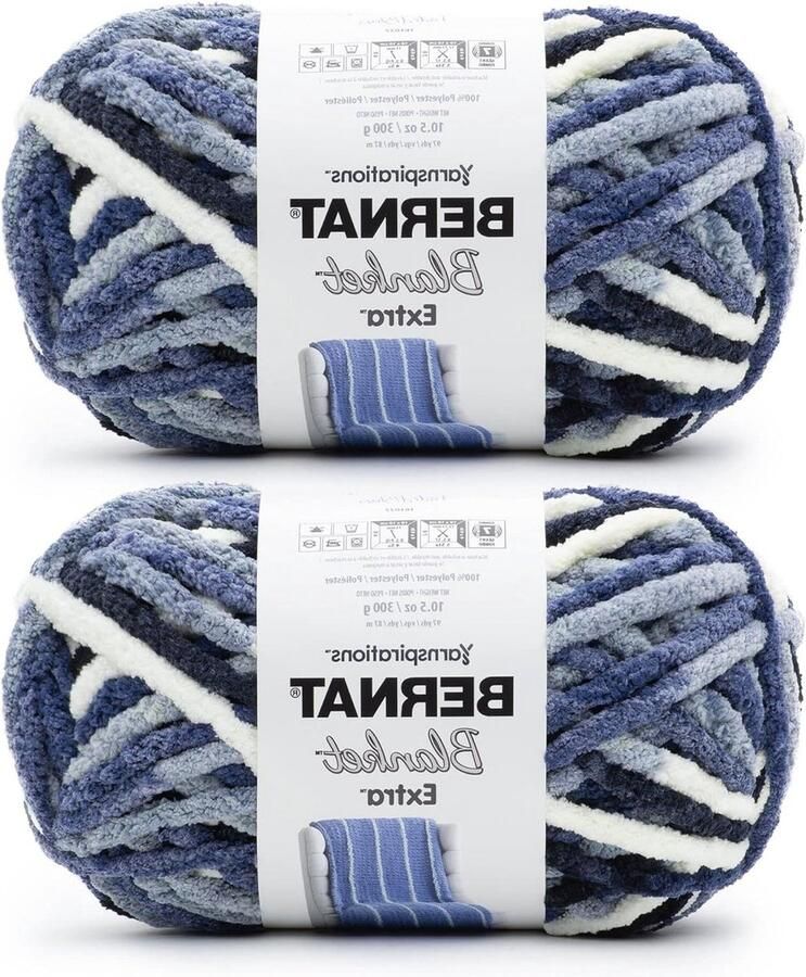 Extra Faded Blues Chunky Chenille Deken Garen 2 Pack 300g 10.5oz 7 Jumbo 97 Yards Polyester Breien Haken Amigurumi