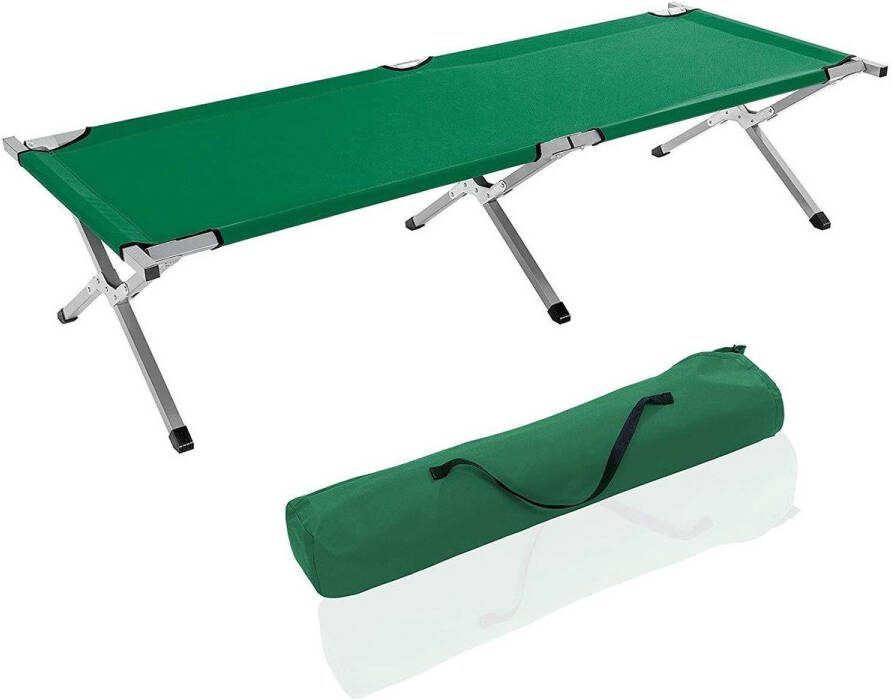 Extra groot veldbed met metalen frame 210 x 72 x 45 cm belastbaar tot 150 kg ligbed Groen