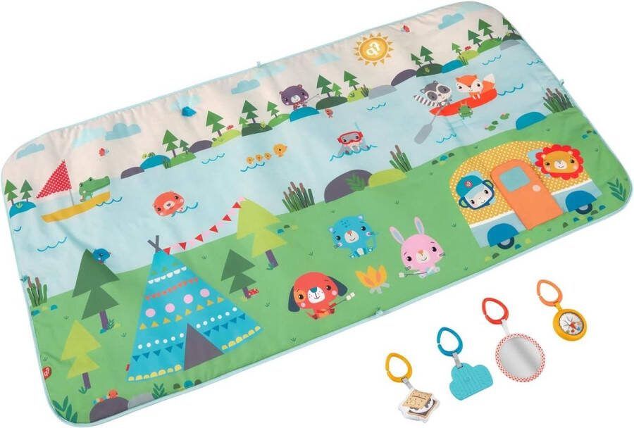 Extra Grote Fisher-Price Avonturen Speelmat 152 cm met Activiteiten en Speelgoed voor Baby's