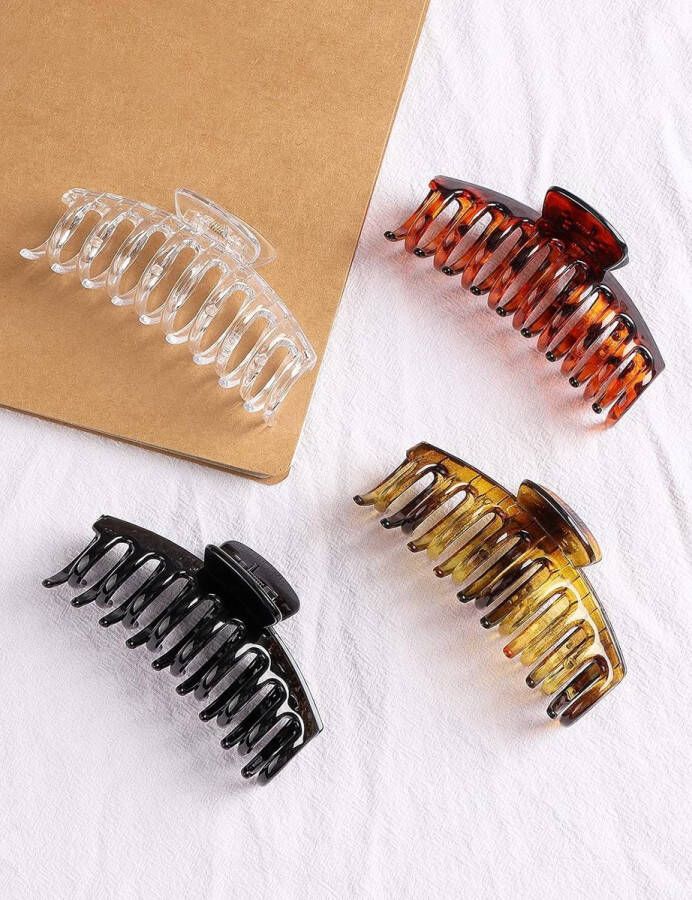 Extra grote haarklemmen voor dik haar 11 cm ABS antislip sterke fixatie Frans ontwerp haarstylingaccessoires voor vrouwen en meisjes 4 stuks