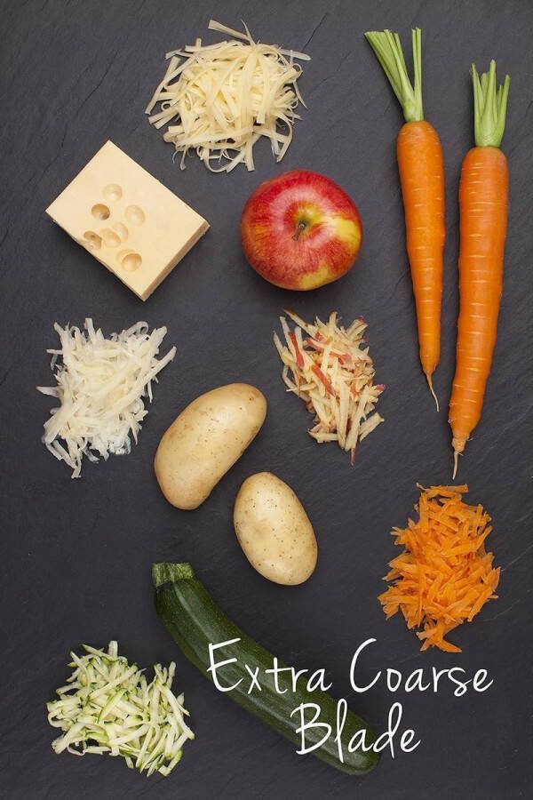 Extra grove keukenrasp voor aardappel courgette wortel appel kool en kaas Gourmet Serie zwart roestvrij staal Raspen