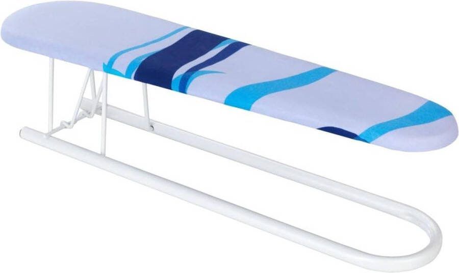 Extra strijkplank decoratieve overtrek voor overhemden en broekspijpen kreukvrije comfortabel strijken praktische strijkhulp 52 x 12 cm blauw Strijkplank
