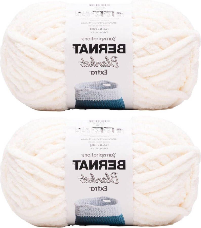 Extra Vintage Wit Deken Garen 2 Pack 300g 10.5oz Polyester 7 Jumbo Breien-haken
