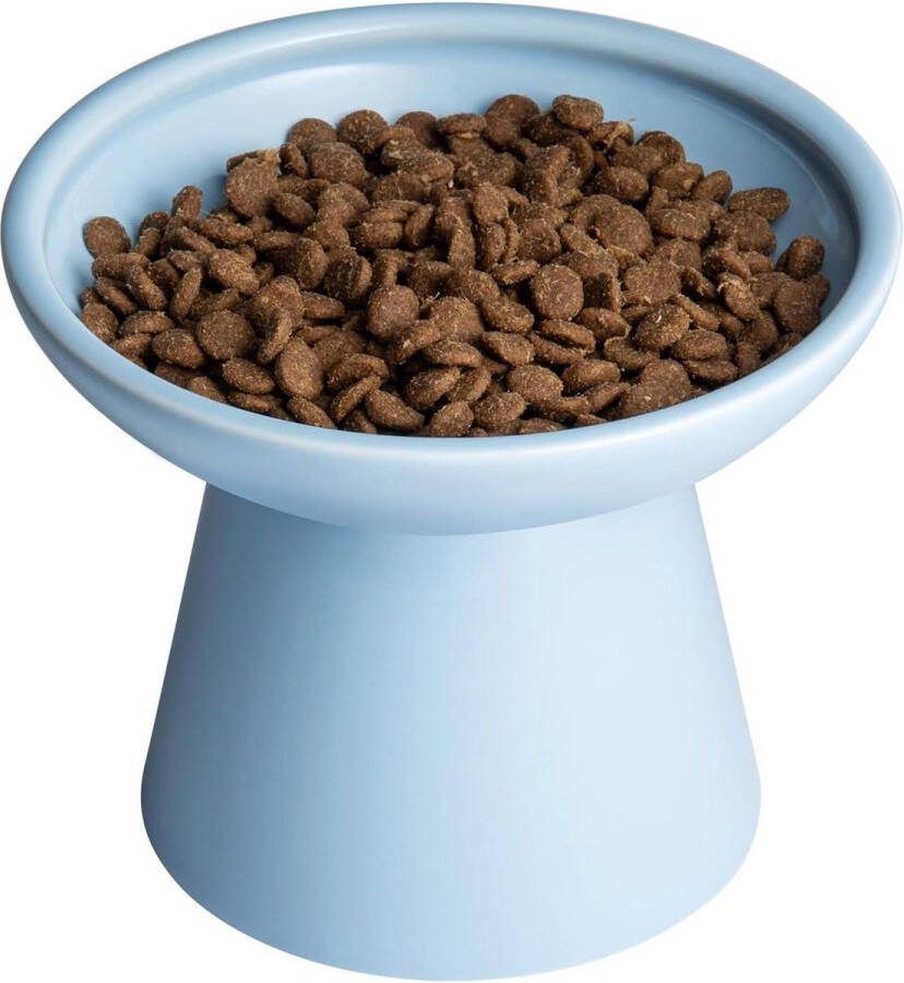 Extra Wide Ceramic Cat Feeder Raised Cat Food Bowls Shallow Cat Food Dish 15.7cm Whisker Fatigue Lead and Cadmium Free 5 Inch
