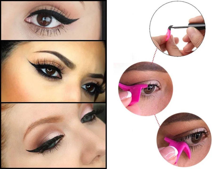 Eyeliner Stempel Eyeliner Sjabloon Oog Make-up Classic Cat Eye 1 Paar Roze