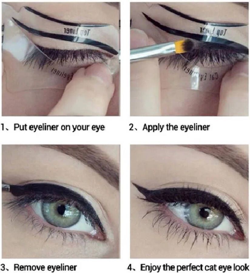 Eyeliner stencil eyeliner hulp met verschillende modellen eyeliner template