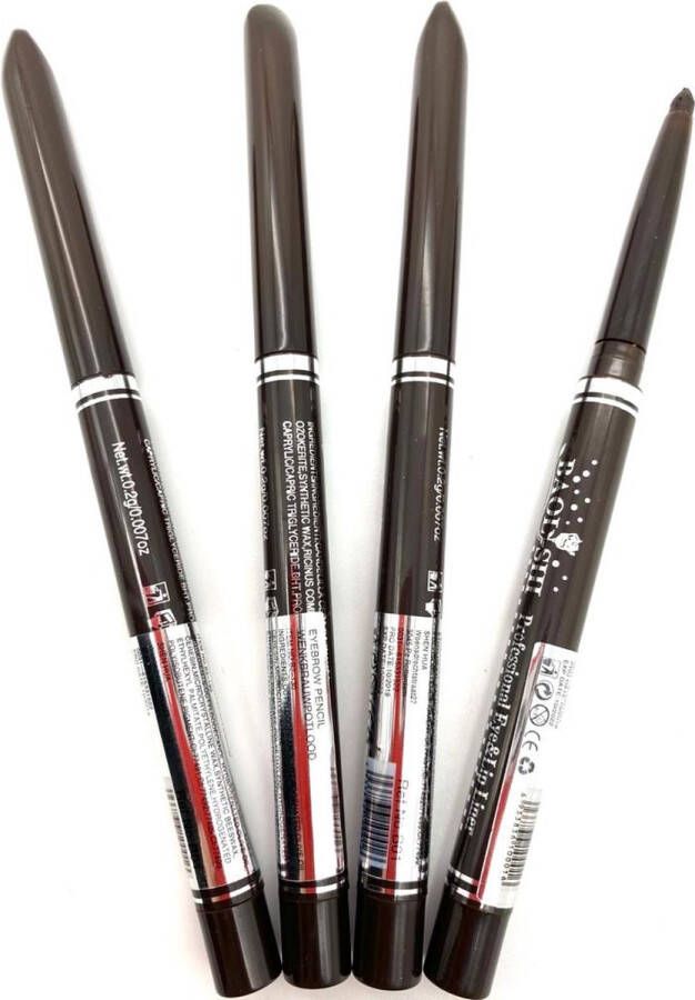 Eyeliner Waterproof Met In Uit Draaibaar Bruin 4 Stuks