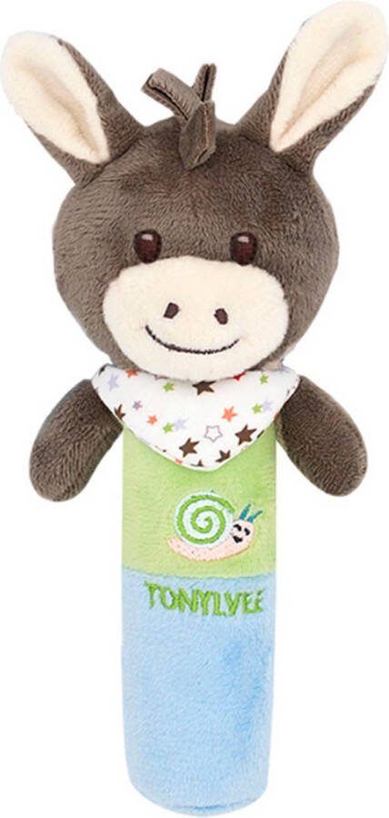 Ezel Rammelaar Baby Peuter Kleuter Kraamcadeau Babyshower Babykamer Accessoires Speelgoed- Kinderen Kinderwagen Speeltje Jongen & Meisje Grijp Bijtspeelgoed Spelen Ontdekken Educatief- Activiteitenspeeltje