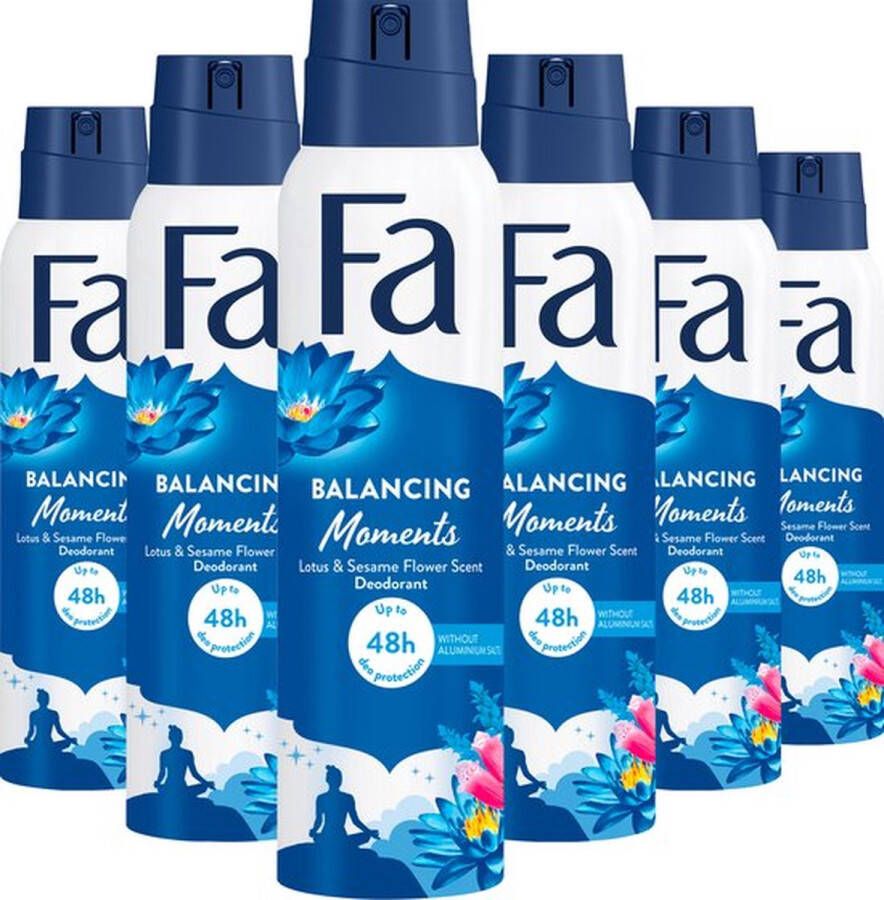 Fa Moments Balance Me Time Deodorant Spray Voordeelverpakking 6 x 150 ml