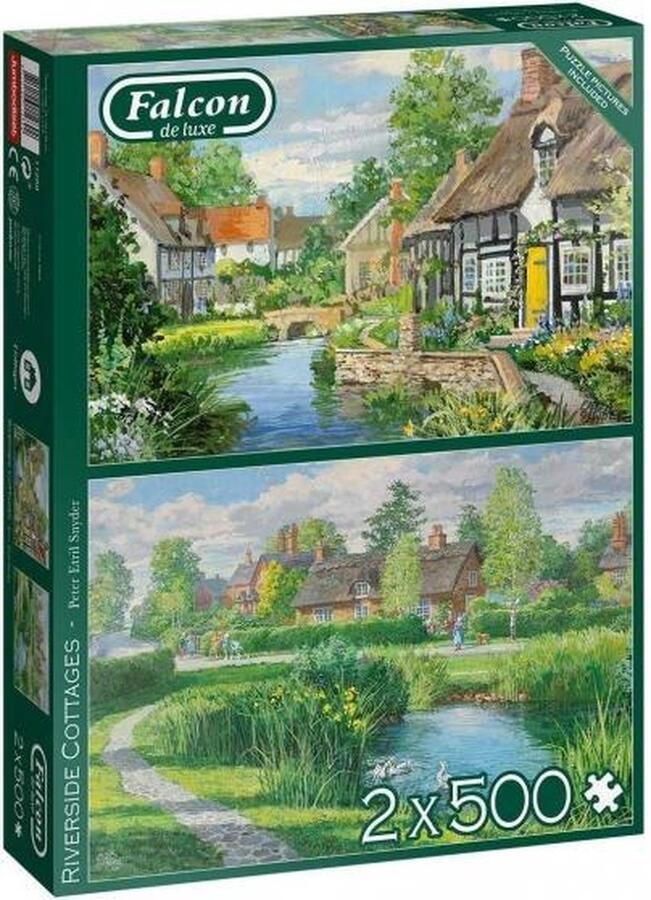 Falcon puzzel Riverside Cottages Legpuzzel 2 x 500 stukjes