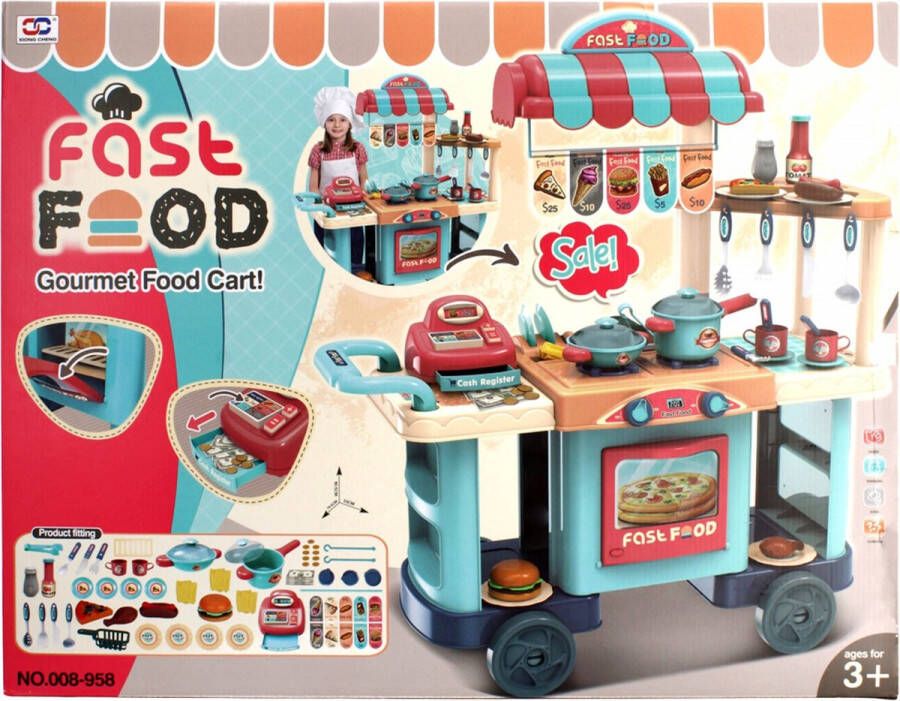 FAST FOOD Mega Creative Kinderkeuken met accessoires