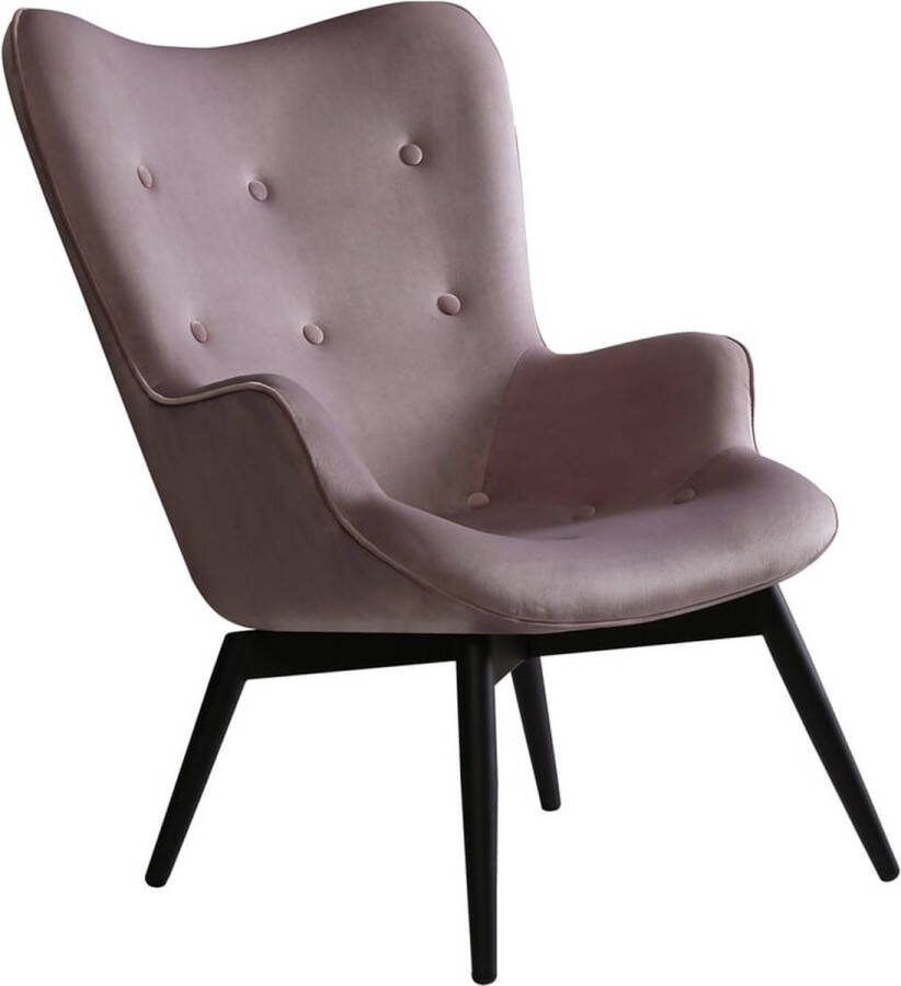 Fauteuil Christine Roze Fluweel Zithoogte 40 cm