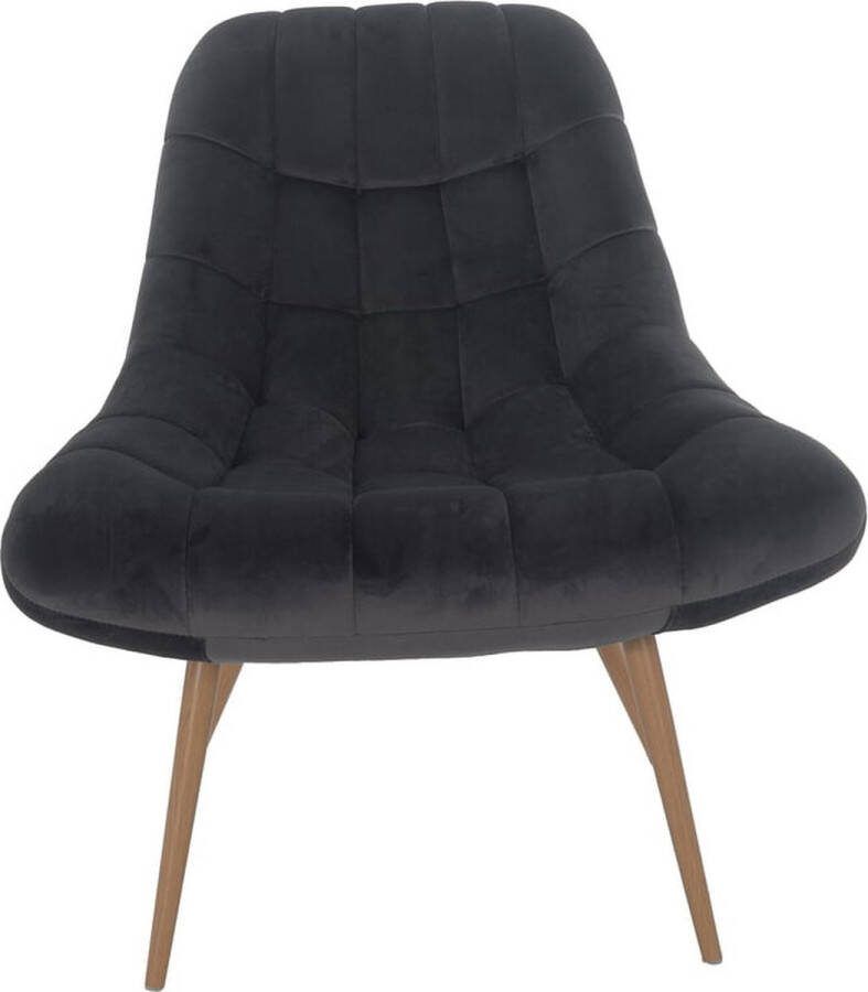 Fauteuil Louis Grijs Fluweel Zithoogte 50 cm