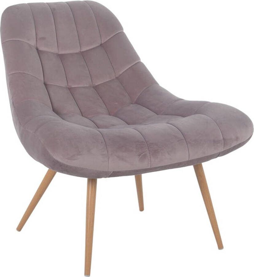 Fauteuil Louis Roze Fluweel Zithoogte 50 cm