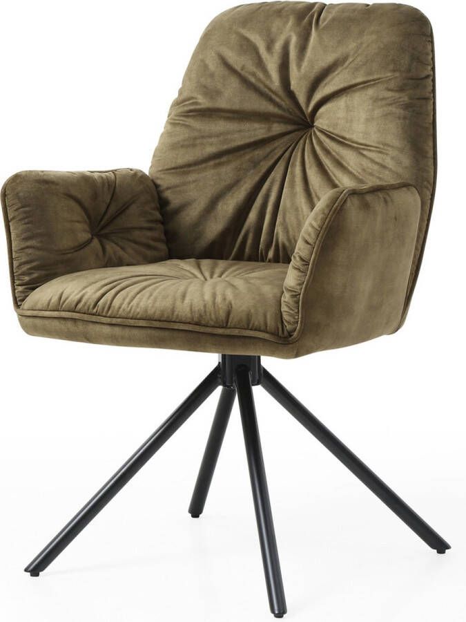 SalesFever Kuipstoel Eetkamerstoel 360° draaiende functie draaistoel stoel met armleuningen (1 stuk)