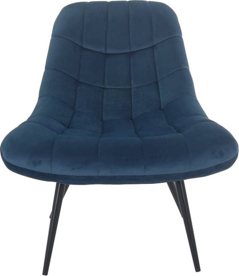 Fauteuil Stijn Blauw Fluweel Zithoogte 50 cm