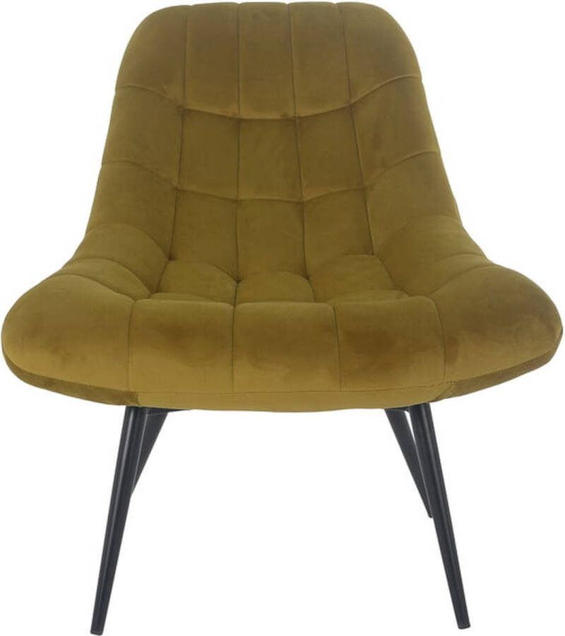 Fauteuil Stijn Geel Fluweel Zithoogte 50 cm